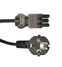 Noxion GST-Kompatybilny Kabel zasilający - Płeć Żeńska + Schuko Europlug - Czarny 1.5m - 3 pole 0.75mm2