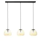 Brilliant Kaizen Lampa Wisząca Szkło Lampa Wisząca Metal Czarny Beige | Nadaje Się Do 3x E27